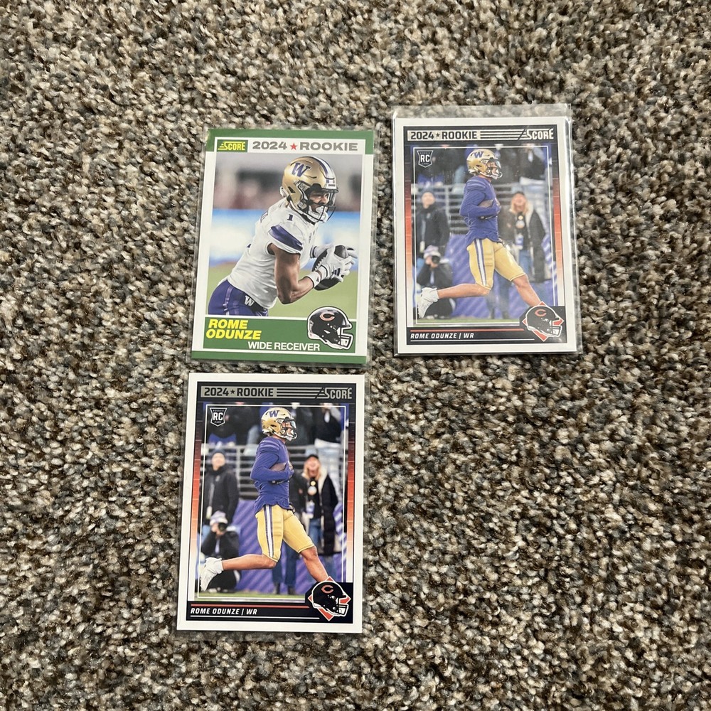 Rome Odunze Rookie Card Lot (3) Chicago Bears