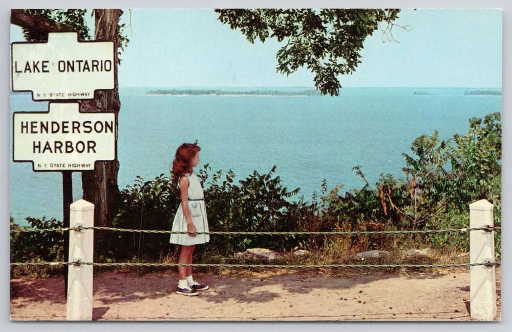 Lake Ontario Henderson Harbor NY Lookout Point Curteichcolor Postcard