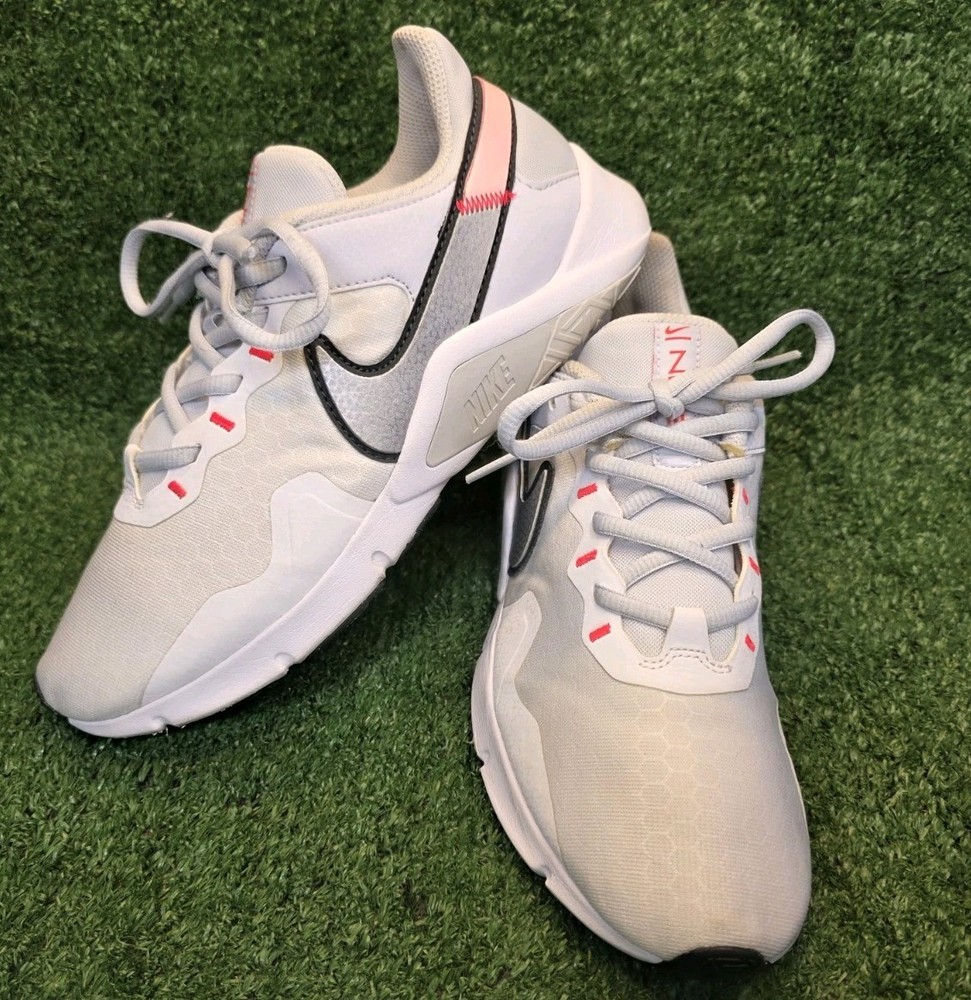 Womens Size 9 Nike Legend Essential 2 Trainers Sneakers Shoes White Grey Pink