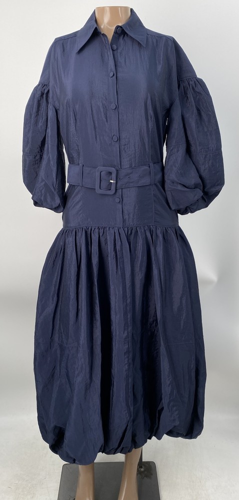 Cinq A Sept Womens Midi Dress Navy Blue Size 00 Daliah Tumbled Woven Polyamide