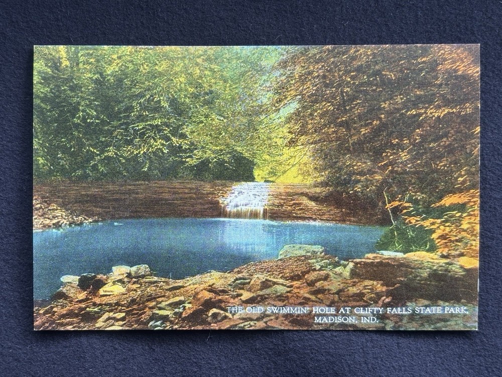 Madison Indiana IN The Old Swimmin' Hole Clifty Falls State Park c1930s Postcard