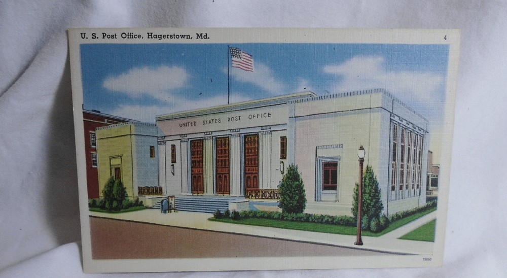 U.S. Post Office Hagerstown Maryland Vintage Postcard Unused
