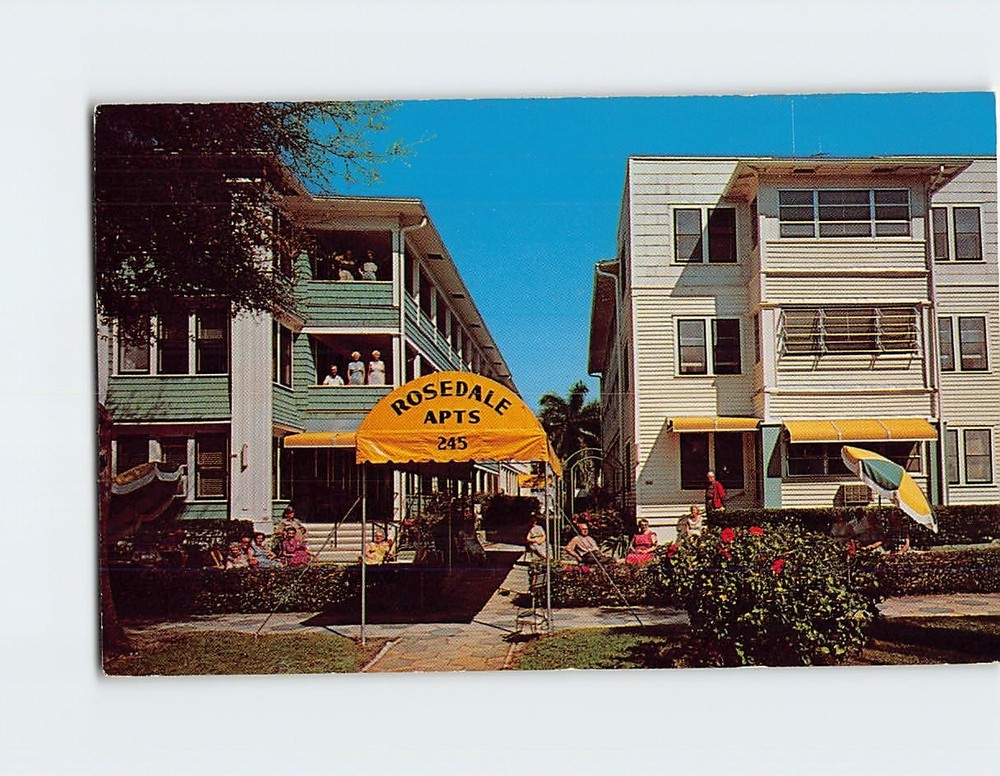 Postcard Rosedale Apartments St. Petersburg Florida USA