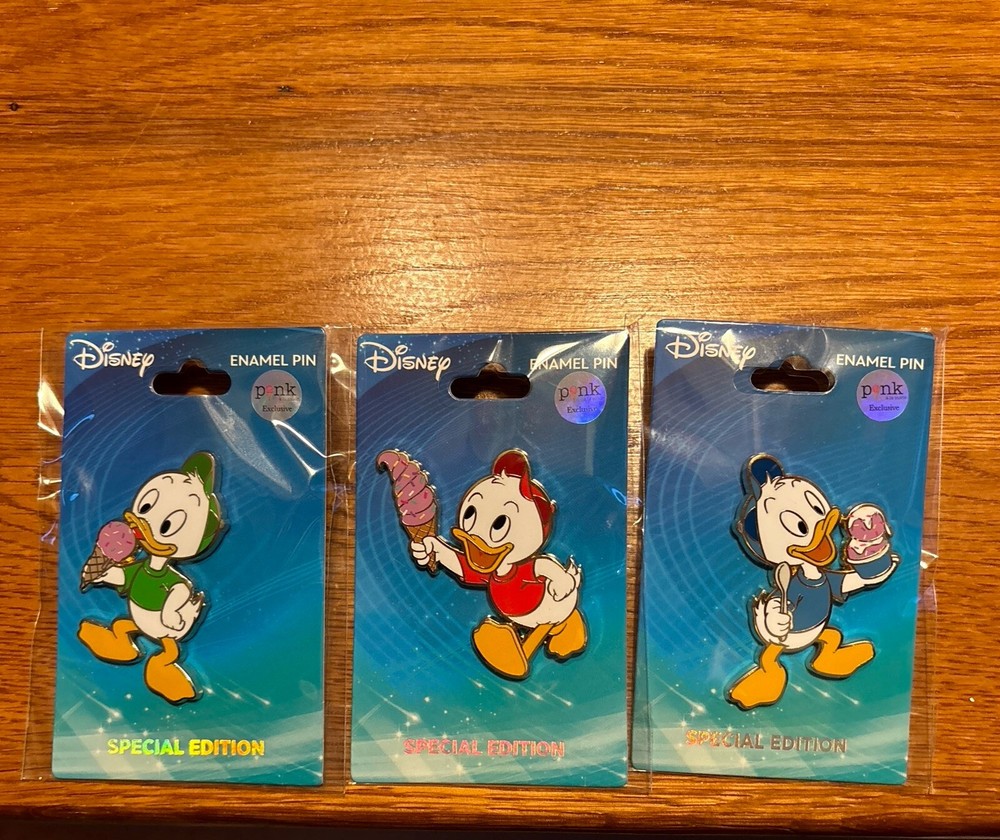 Huey Dewey & Louie Ice Cream Pinkalamode Pins Disney LE 500 UNRELEASED
