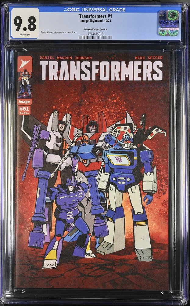 Transformers 1 CGC 9.8 Johnson Variant Cover A First Print