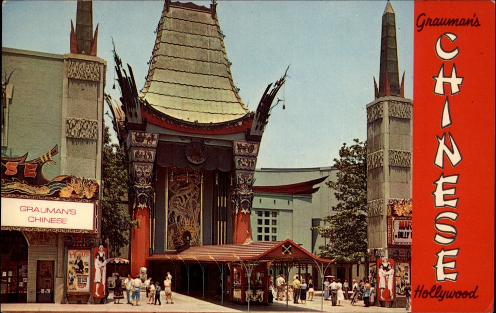 Grauman's Chinese Theatre Hollywood California ~ 1970s vintage postcard