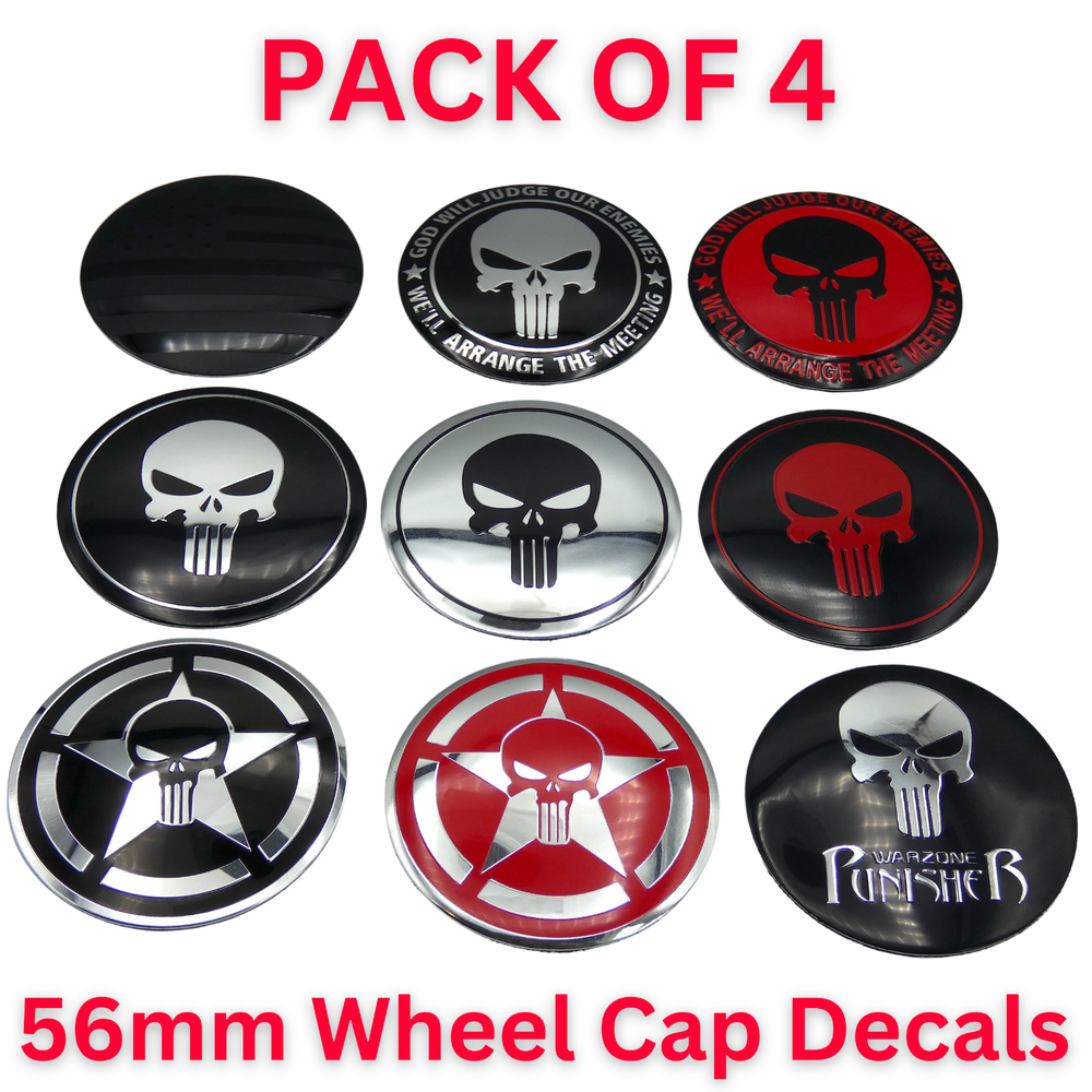 Wheel Cap Decals Emblems Sticker 56mm 2.20