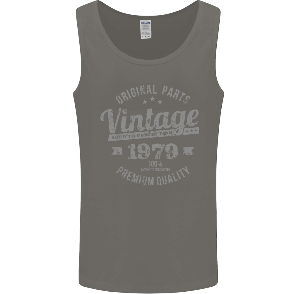 Vintage Year 46th Birthday 1979 Mens Vest Tank Top Charcoal