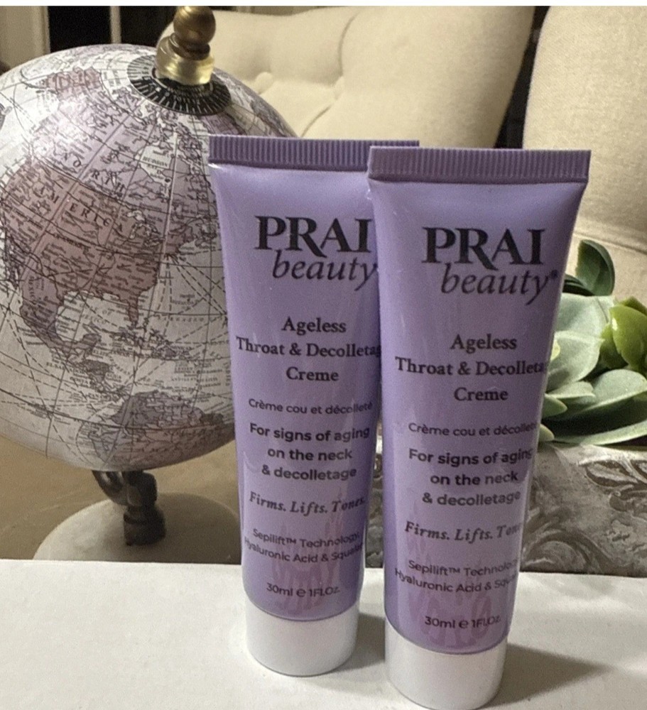 Prai Beauty Ageless Throat & Decolletage Creme 1 fl oz Lot of 2 X