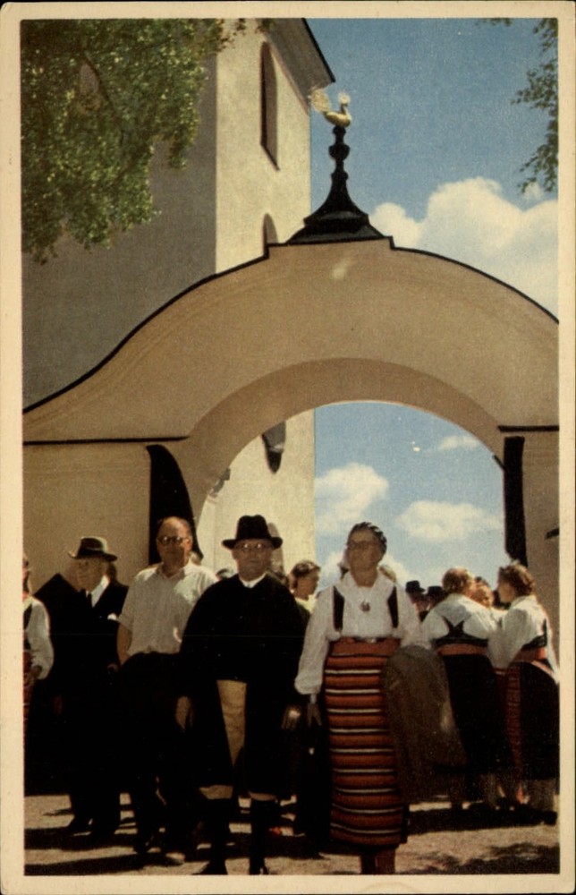 Rattvik Church Dalarna Sweden vintage postcard s057