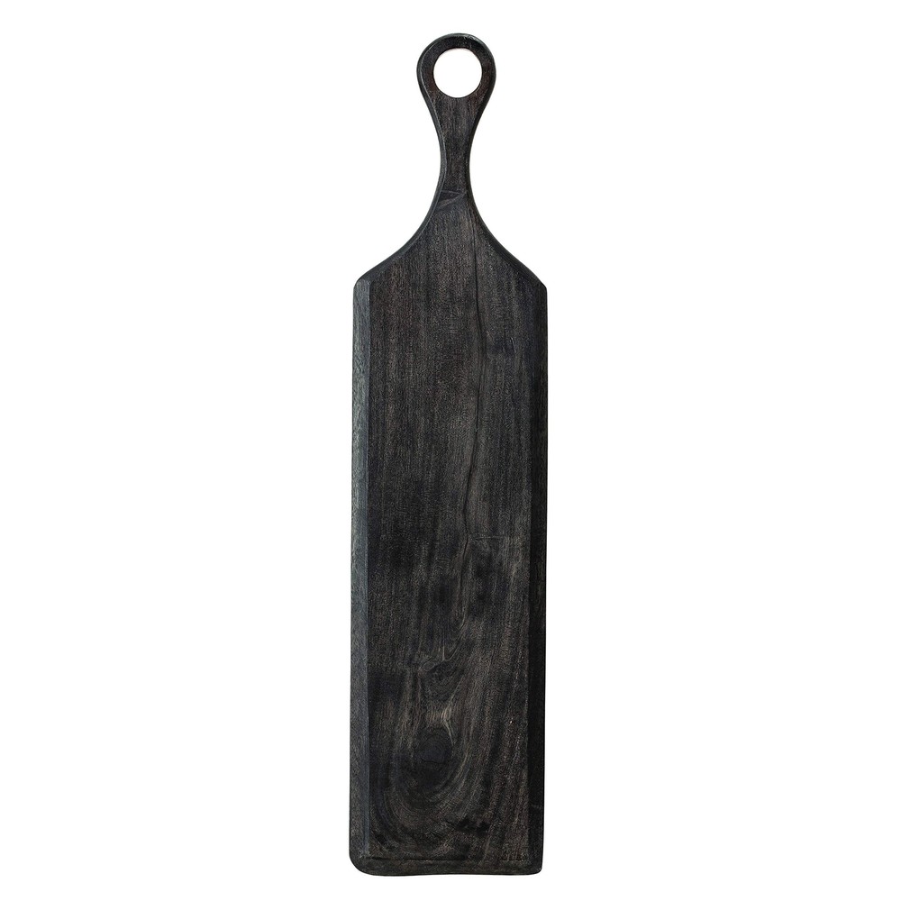 Acacia Wood Cheese And Cutting Board With Round Opening On Handle Black-image