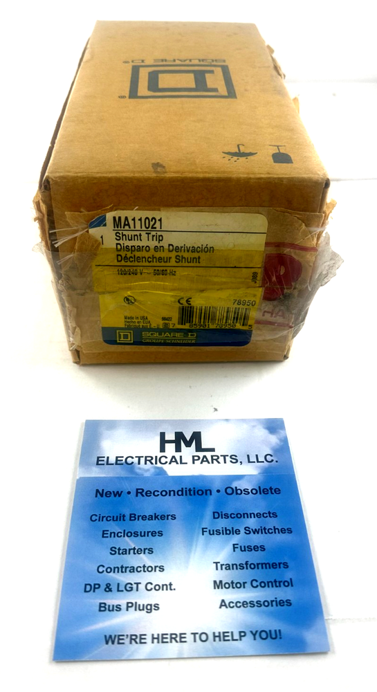 SQUARE D, MA11021, SHUNT TRIP, 120/240V 50/60HZ 70-150MA *NEW