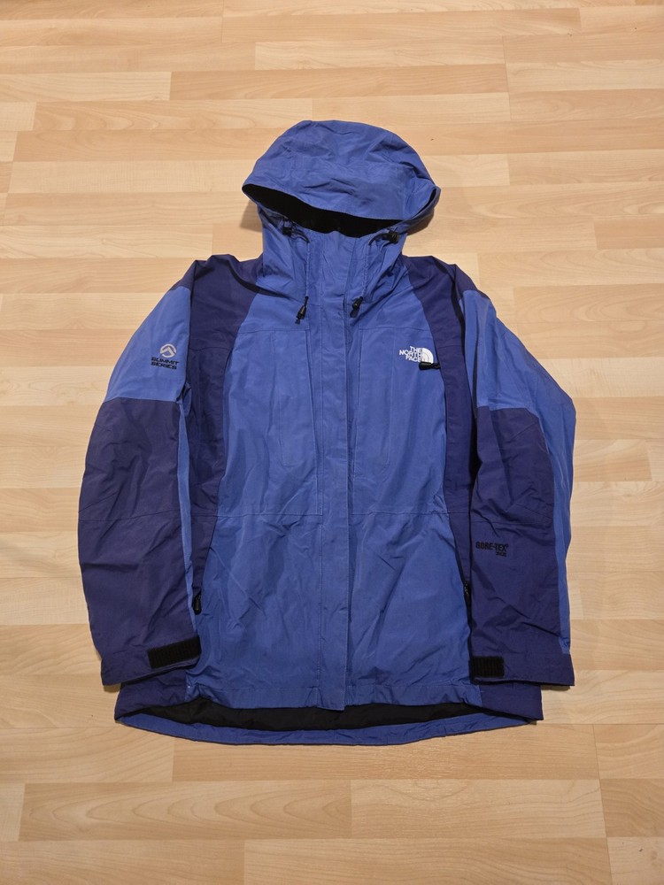 North Face Summit Series Goretex XCR Parka Shell Jacket Women's M Blue Hood Ski