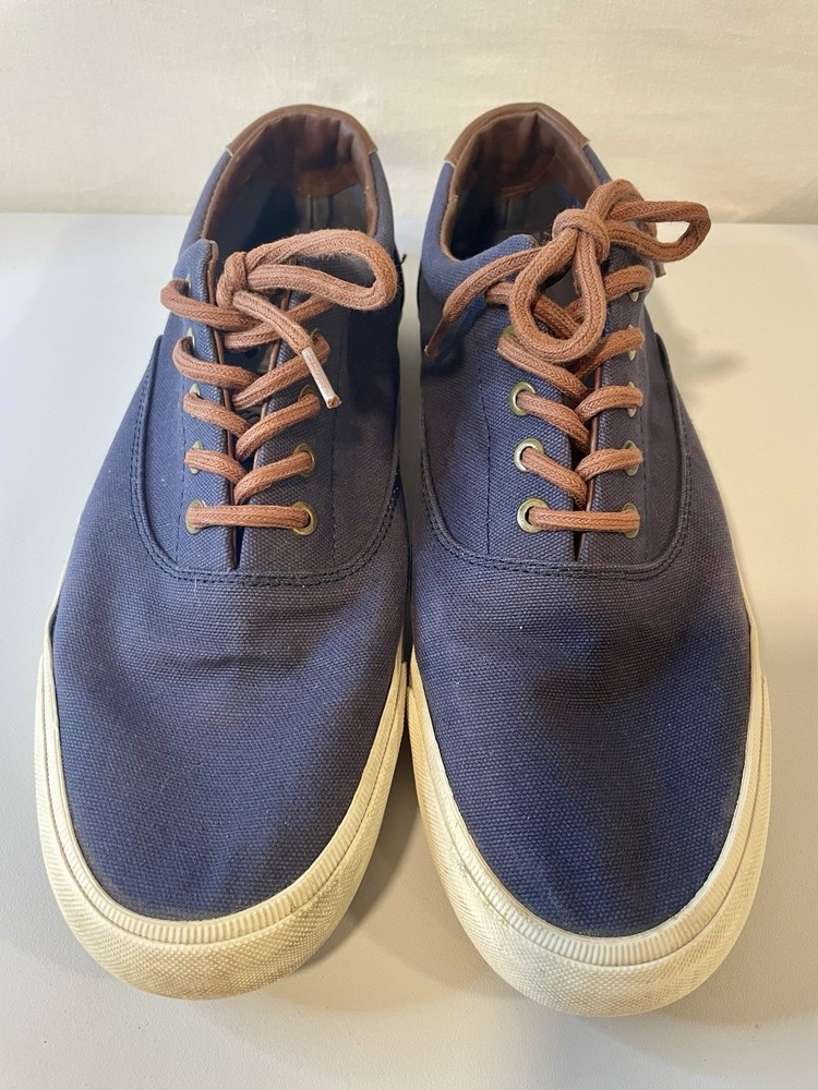 Joseph Abboud Japariers Navy Blue And Brown Men’s Size 11 Casual Shoes Canvas