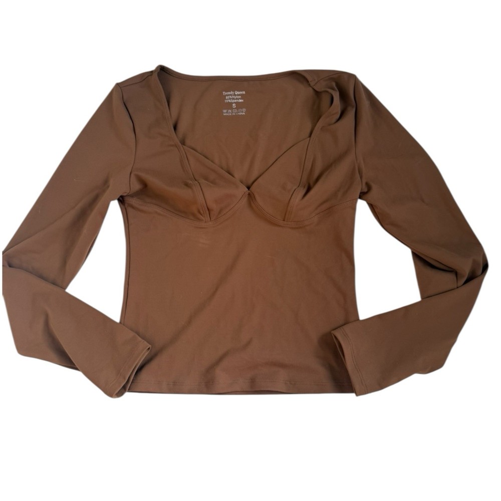 Brown Long Sleeve Women's Top size s