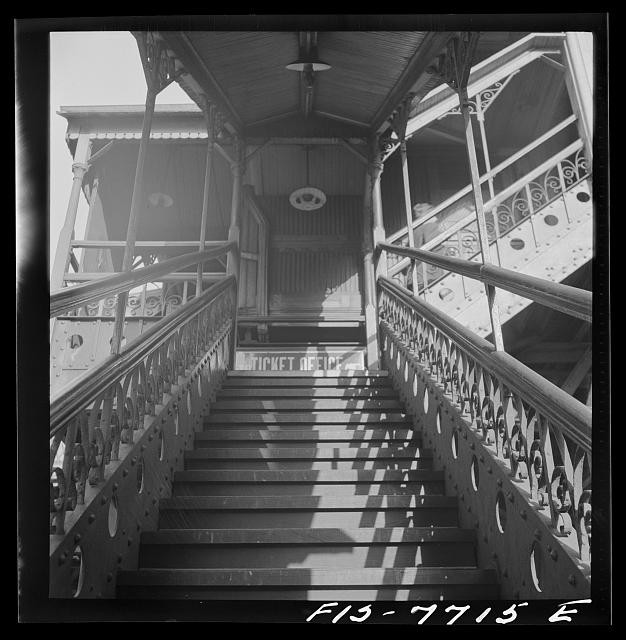 Photo:New York NY 94th St Third Ave El Station Steps 1942 Elevated Railway