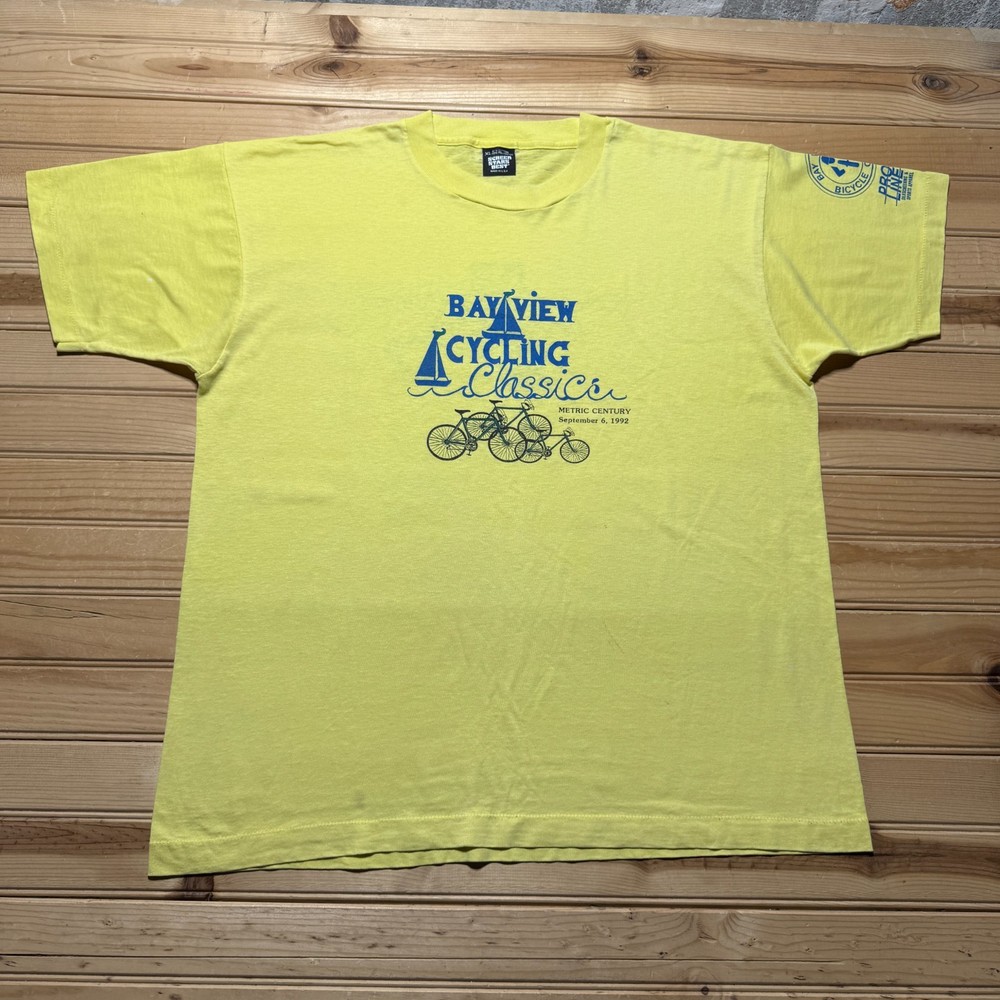 Vintage 1992 Columbia Bay View Cycling Classic Bicycle Club T-Shirt USA Made XL