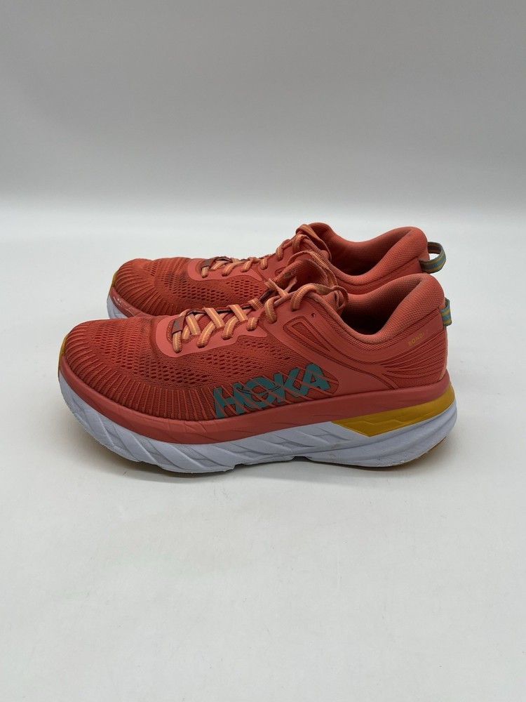 Hoka One Bondi 7 Women’s Sz 8 Camellia Coastal Shade Mesh Running Sneakers Shoes