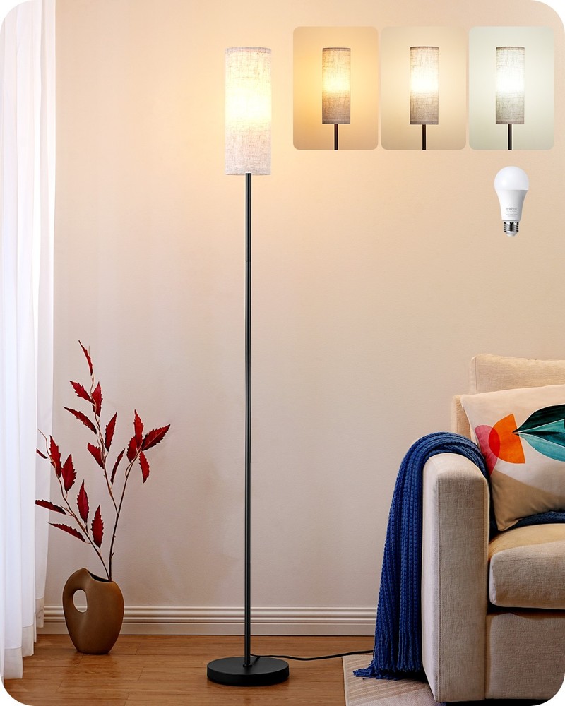 EDISHINE 63.7 inch Modern Floor Lamp 3 Color Temperature Bulb Included