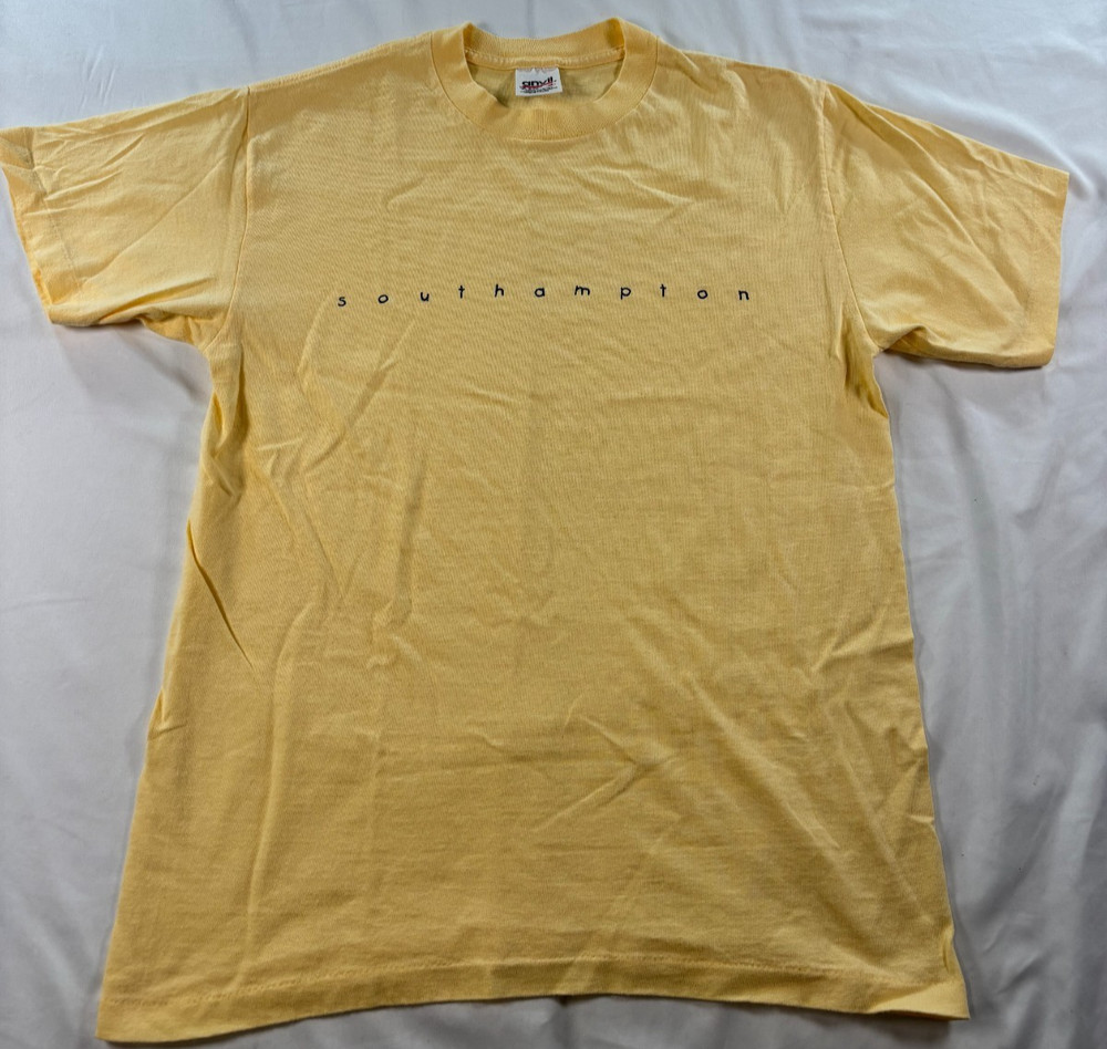 Vintage Single Stitch Shirt Southampton Size Medium Yellow Anvil Tag Made In USA