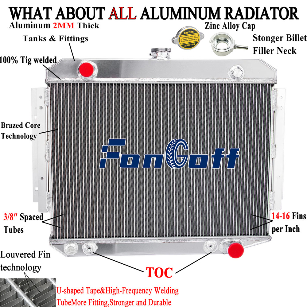 4 Row Radiator For 1971-1979 1972 Dodge B/D/W D100 D150 W200 300 Pickup Van V8