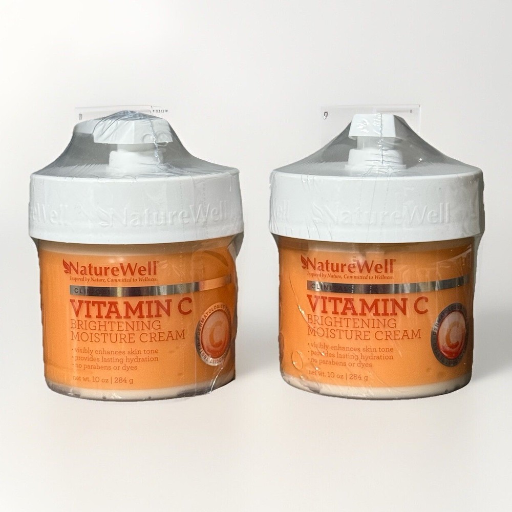 NatureWell Clinical Vitamin C Brightening Moisture Cream 2-Pack 20oz Total