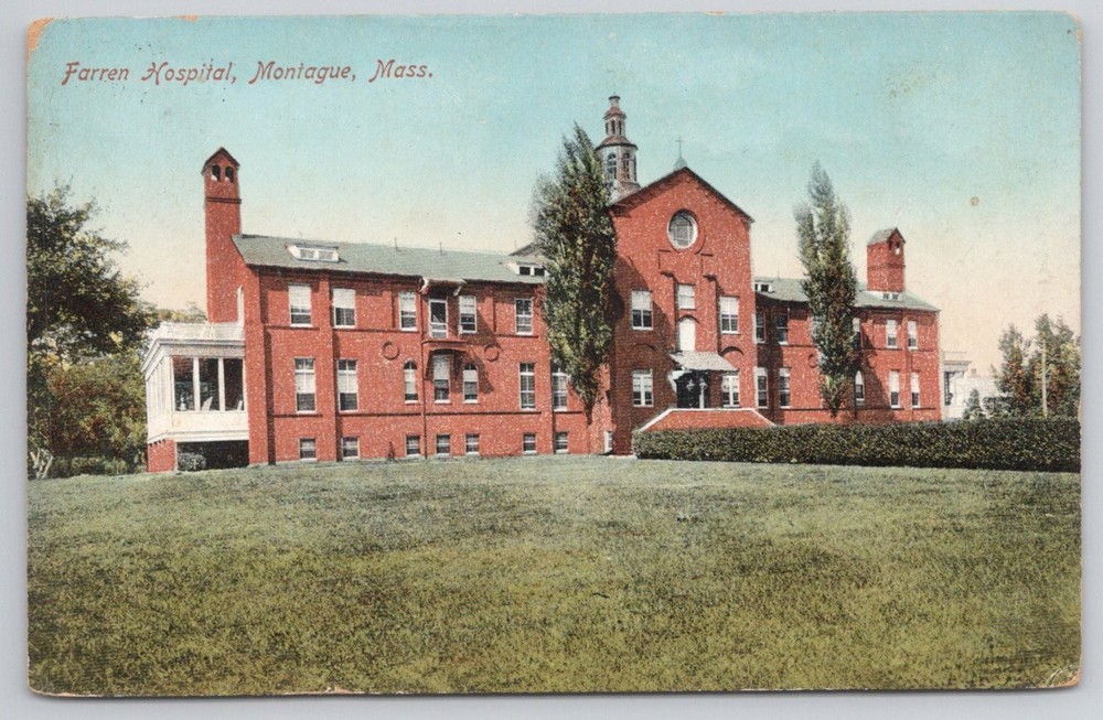 Farren Hospital Montague Mass. Postcard 1911 Posted Bardwells MA Germany