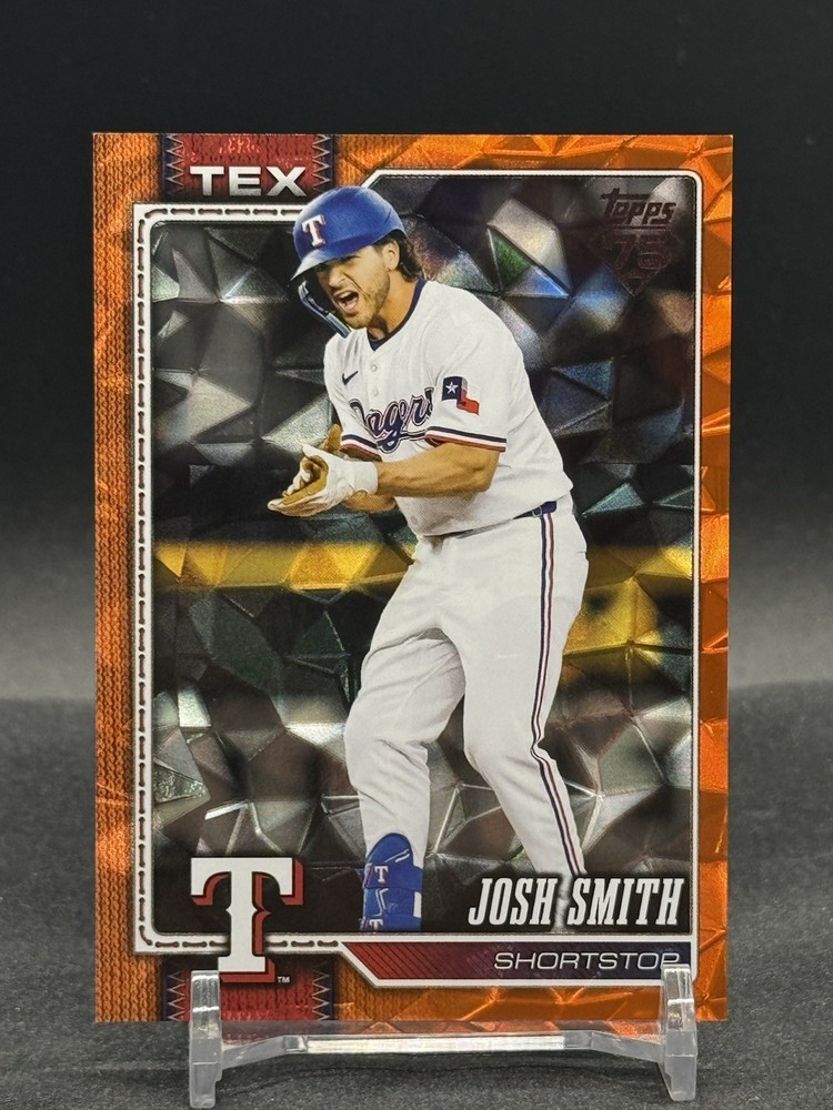 2026 Topps Series 1 Josh Smith Orange Diamante Foil Parallel /25 - Rangers #169