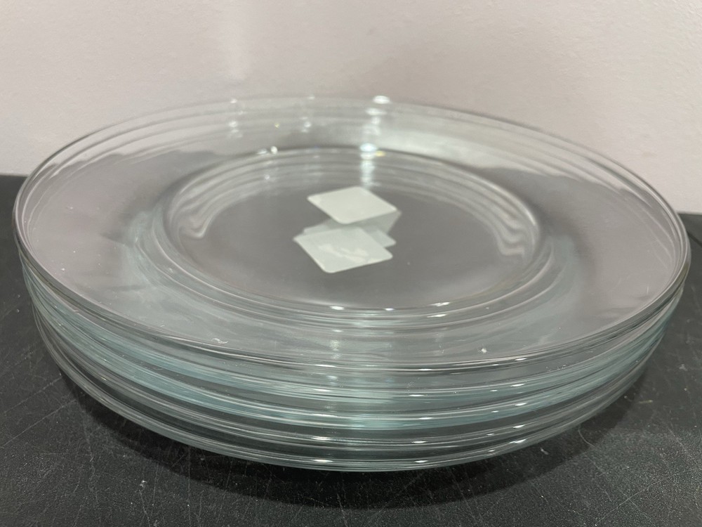 4+1 5 Clear GLASS Dinner Plates 10.6