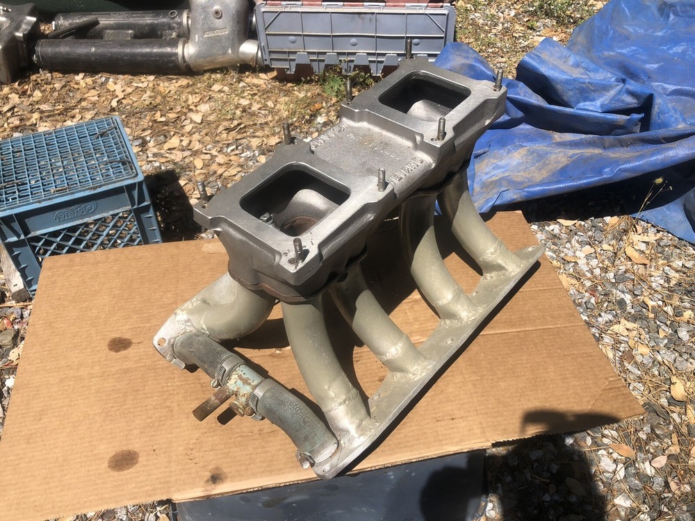 Lincoln MEL 430 Tunnel Ram Intake Manifold Dual Quad 2x4 Weiand Hot Rod