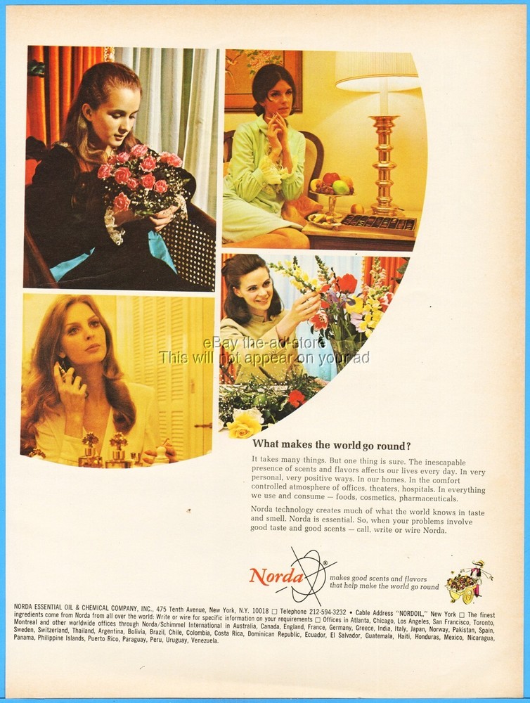 1969 Norda Essential Oil and Chemical Co New York Taste Scent Food Cosmetics Ad