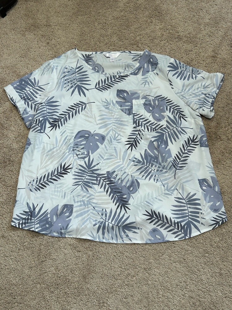 Lauren Conrad Womens Shirt Size Large Multicolor Floral Print Dressy Flowy