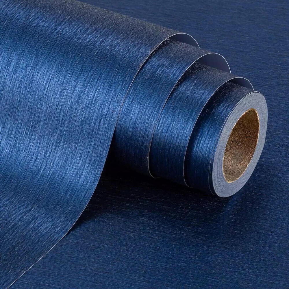 Metallic Wrapping Paper Roll - 17 Inch X 16.5 Ft Royal Blue Brushed Texture Gift