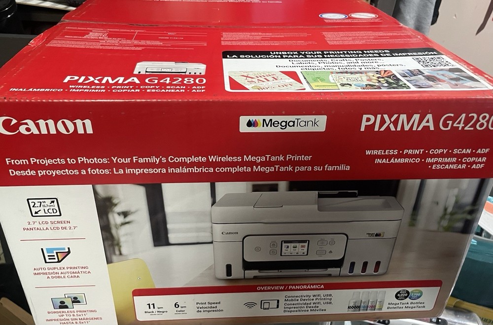 New CANON PIXMA G4280 Wireless MegaTank All-in-One Printer QX9908501