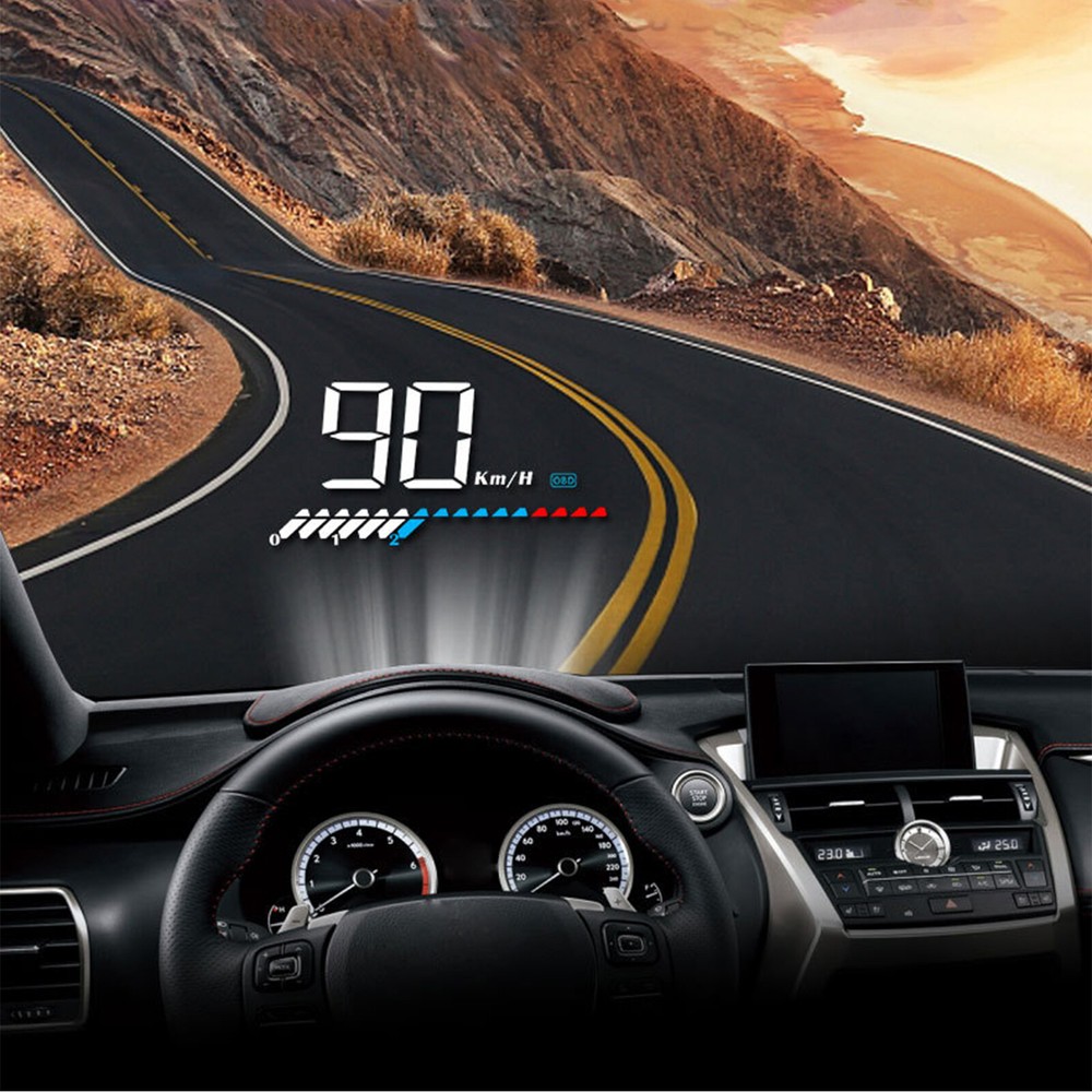 Universal Digital Car GPS HUD Head-Up Display with HD Speedometer and Overspeed Alarm