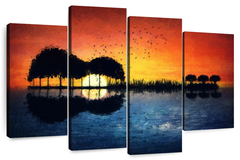 Guitar Sunset Wall Art