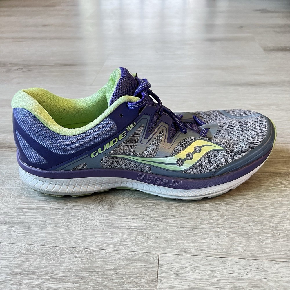 Saucony Guide ISO Everun Running S10415-1 Gray Purple Yellow Womens Size 10