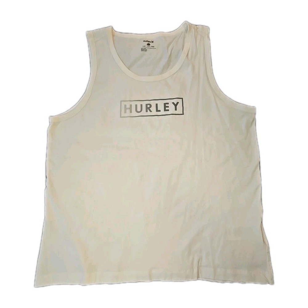 Vintagr Hurley Tank Top Men's XL White Y2K Logo Spellout Surf Beach Skater