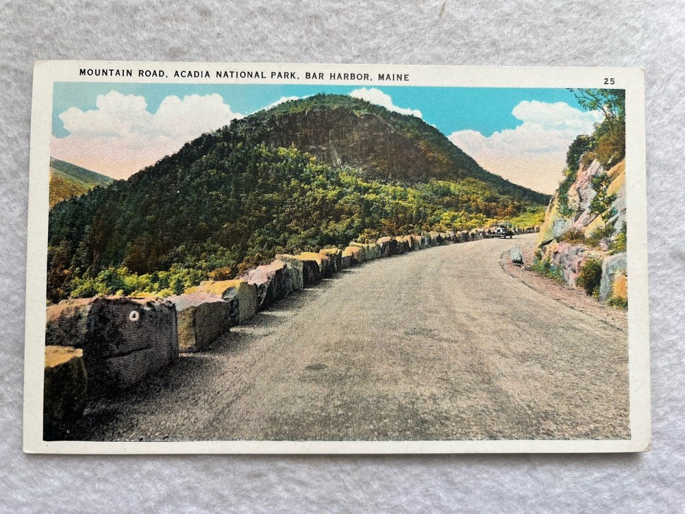 Mountain Road Acadia National Park Bar Harbor ME Vintage Postcard-image