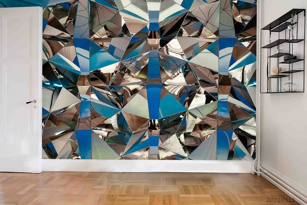 3D Geometric Mirror Pattern Wall Murals Wallpaper Murals Wall Sticker