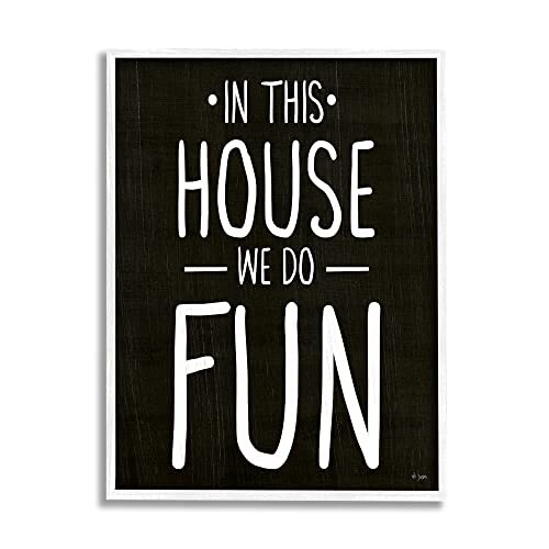 in This House We Do Fun Family Quote, Designed by Ziwei Li White Framed Wall ...