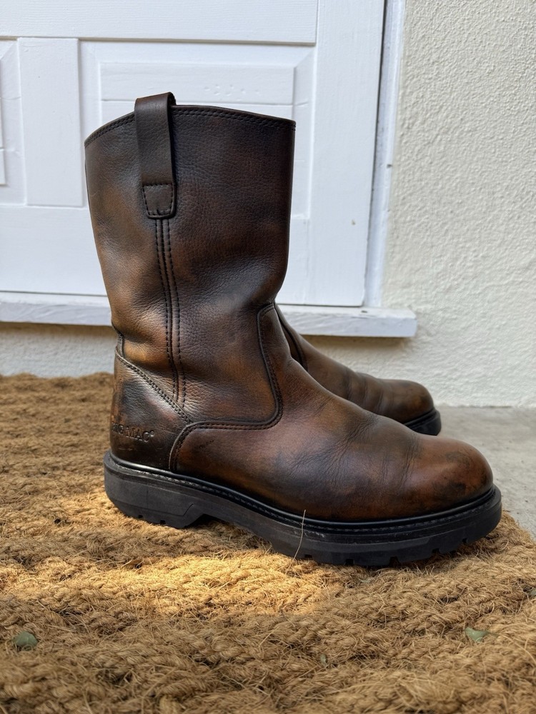 BIG MAC BROWN LEATHER ROPER BOOTS MEN'S SIZE 9 MW