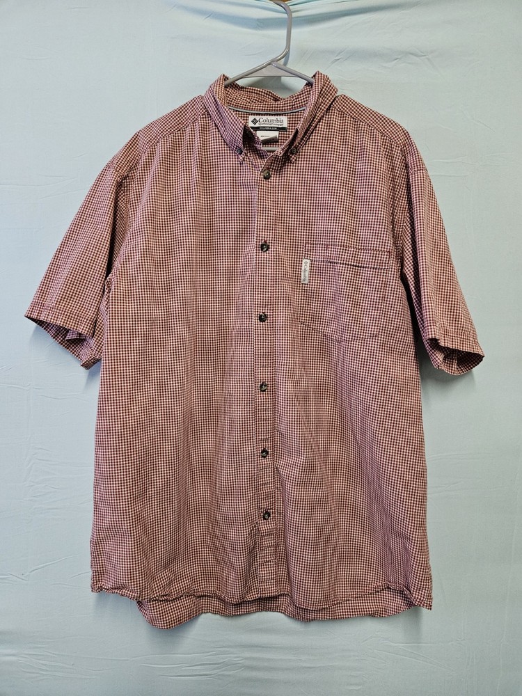 Columbia Men's XL Short Sleeve Button-Up Plaid Shirt