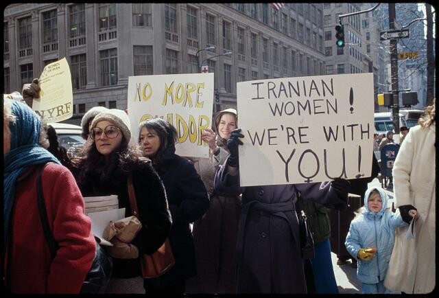 New York City NY 1979 N.O.W. Demonstration Support Iranian Women Protest Sign