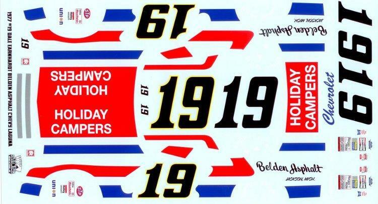 1977 Dale Earnhardt Belden Asphalt #19 1/25 NASCAR Decal-image