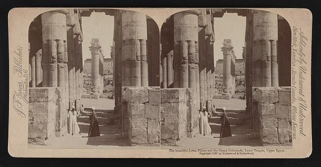 The beautiful lotus pillars and the grand colonnade, Luxor Temple, upper Egypt