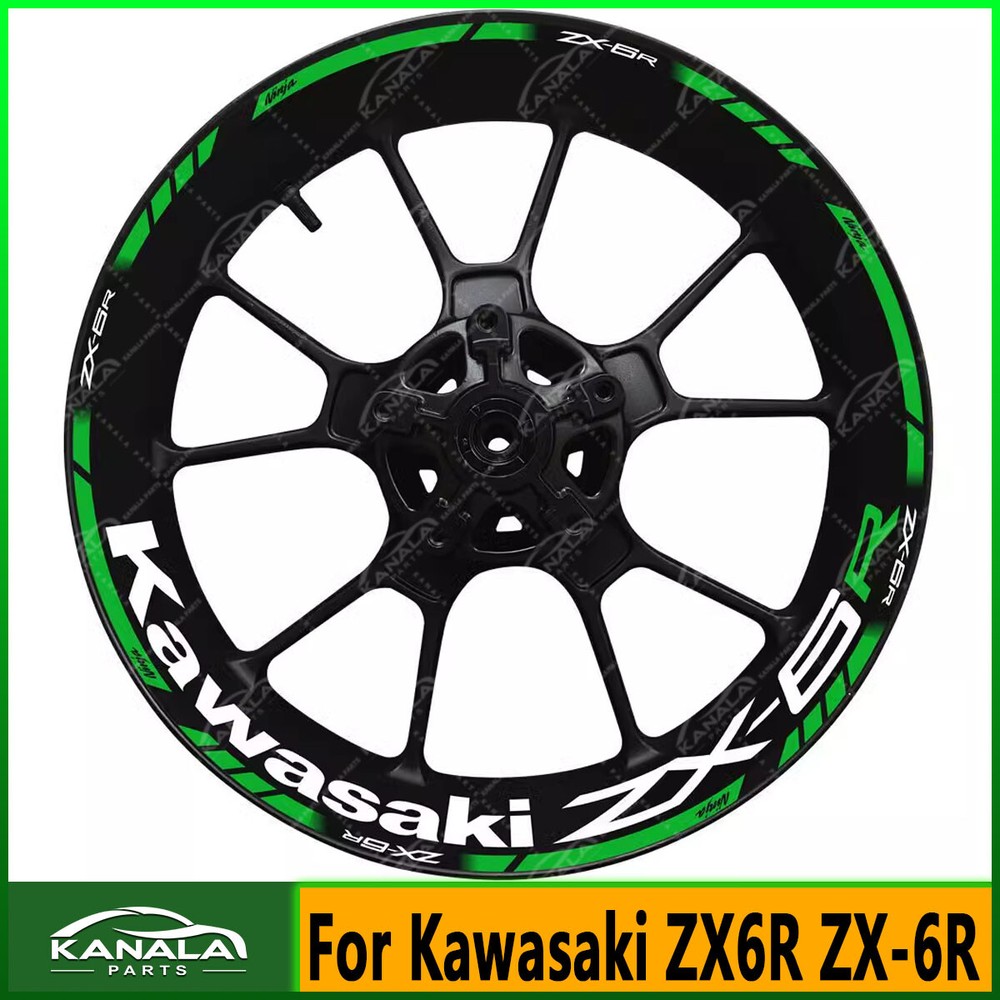 Kawasaki ZX6R ZX-6R Waterproof Reflective Wheel Hub Decal Rim Sticker