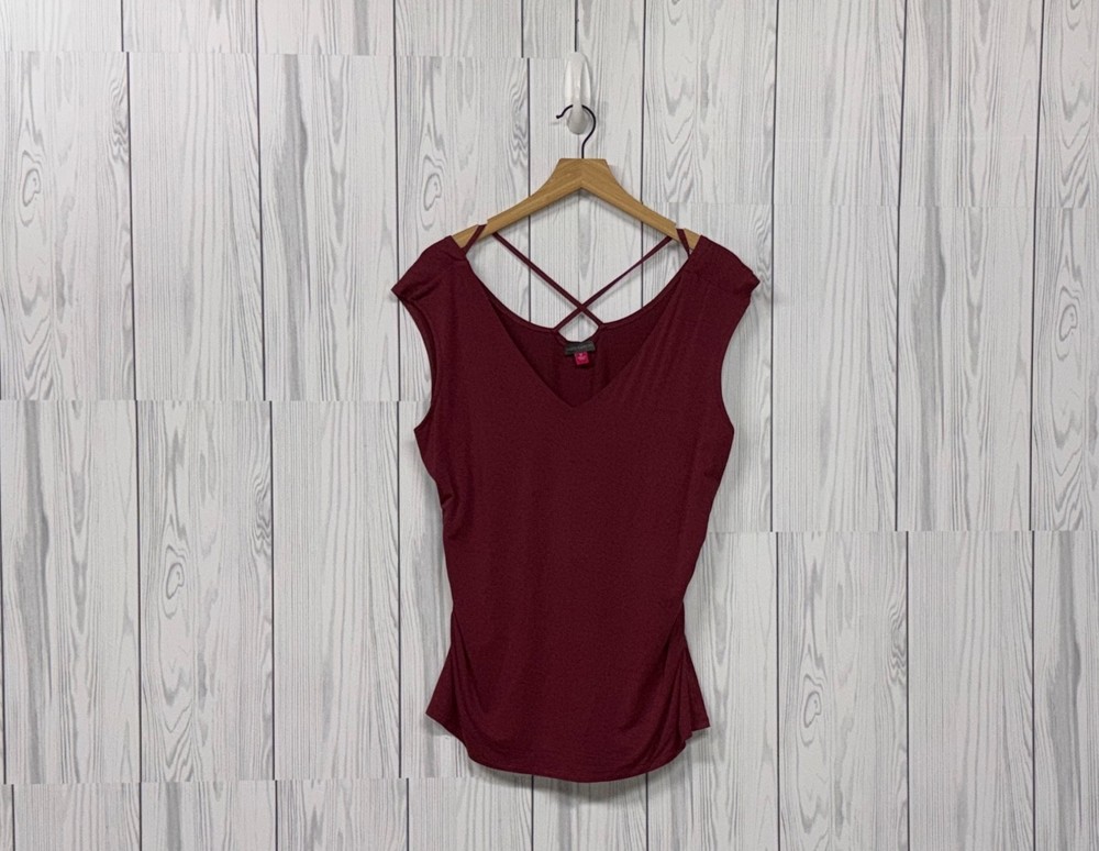 Vince Camuto blouse womens size extra large sleeveless top red stretch