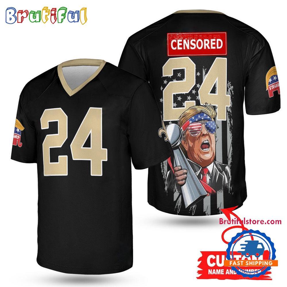 New Orleans Saints Donald Trump Super Bowl Trophy Football Jersey