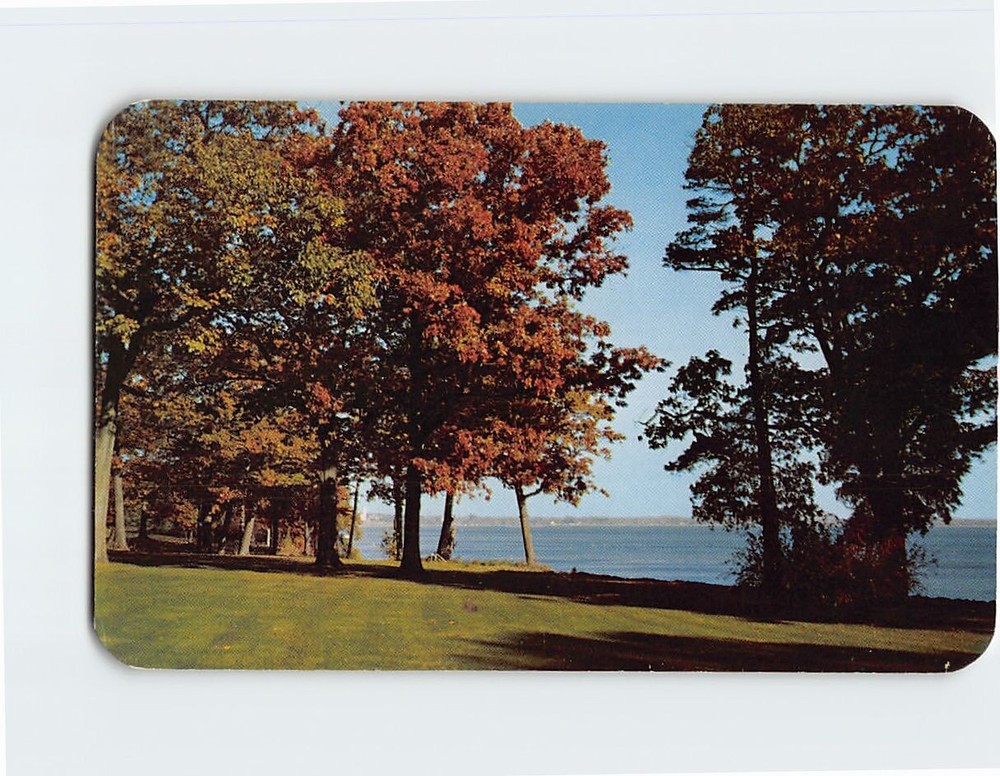 Postcard Autumn View of Seneca Lake Belhurst Club Geneva New York USA